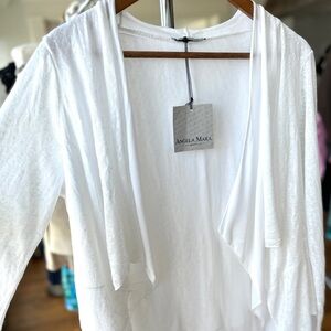 Angela Mara Open Cardigan, Waterfall Front, loose fit, 💯 cotton